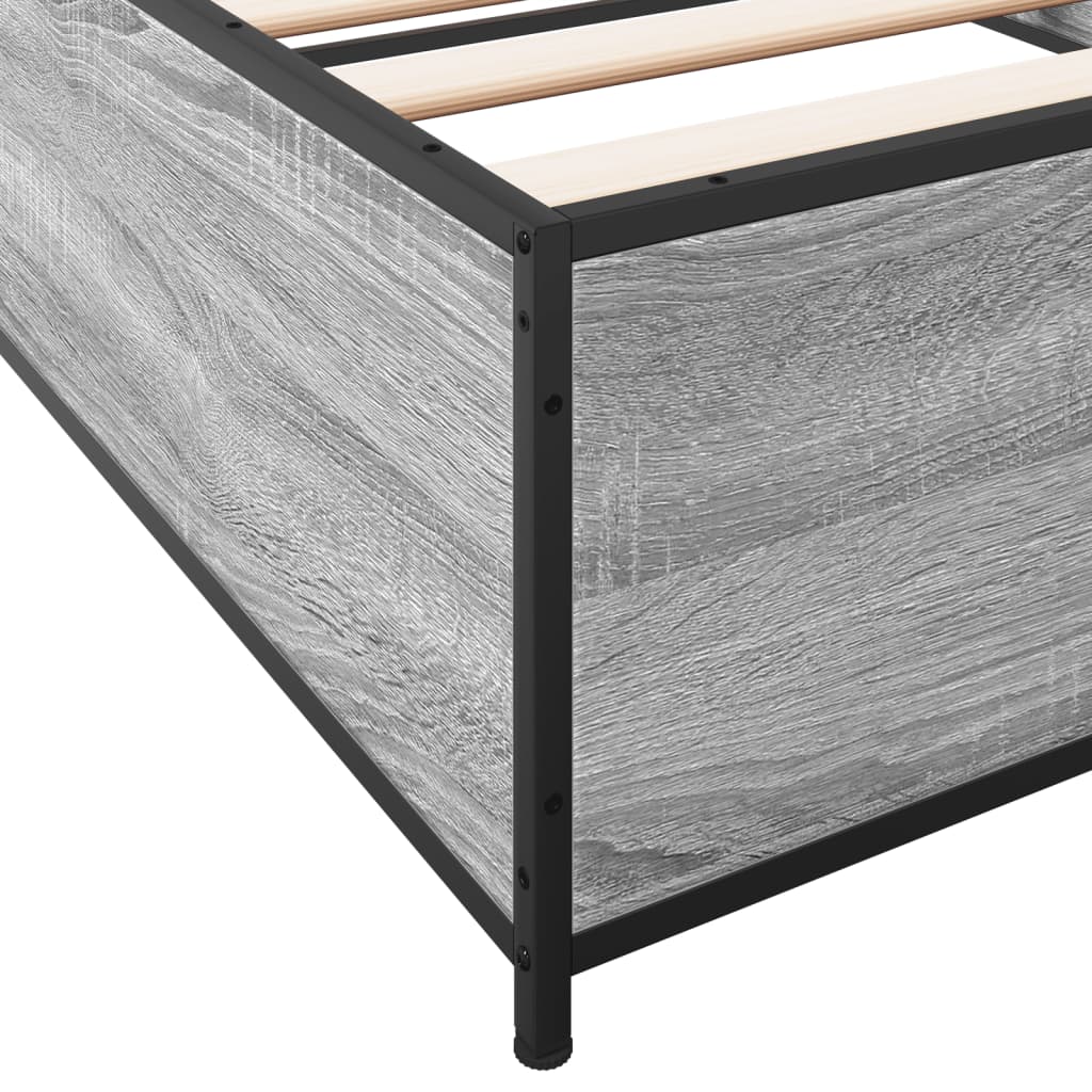 Giroletto Grigio Sonoma 90x200 cm Legno Multistrato e Metallo | homemem39