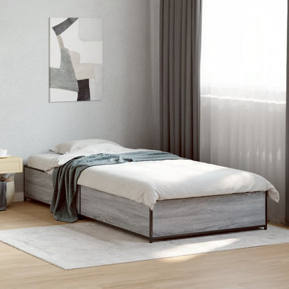 Giroletto Grigio Sonoma 90x200 cm Legno Multistrato e Metallo | homemem39