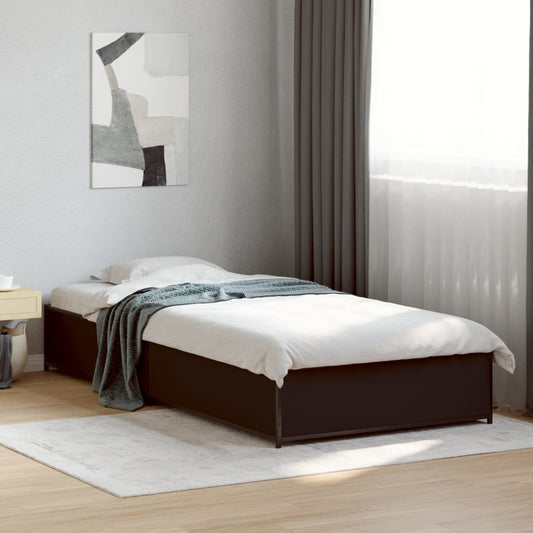 Giroletto Nero 90x190 cm in Legno Multistrato e Metallo | homemem39