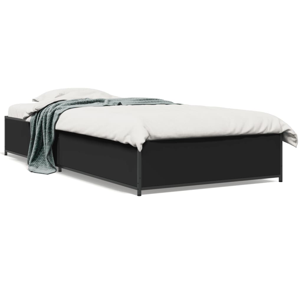 Giroletto Nero 75x190 cm in Legno Multistrato e Metallo | homemem39
