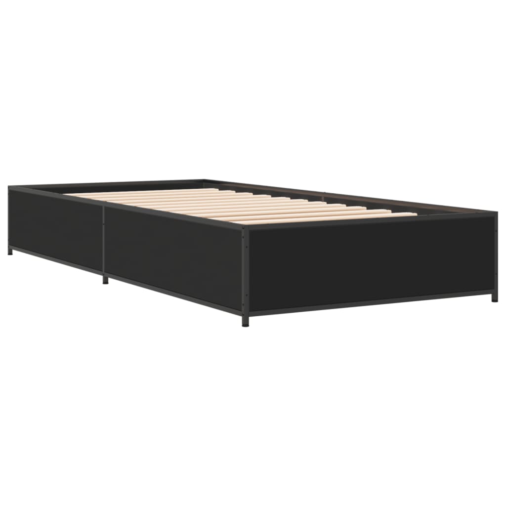 Giroletto Nero 75x190 cm in Legno Multistrato e Metallo | homemem39