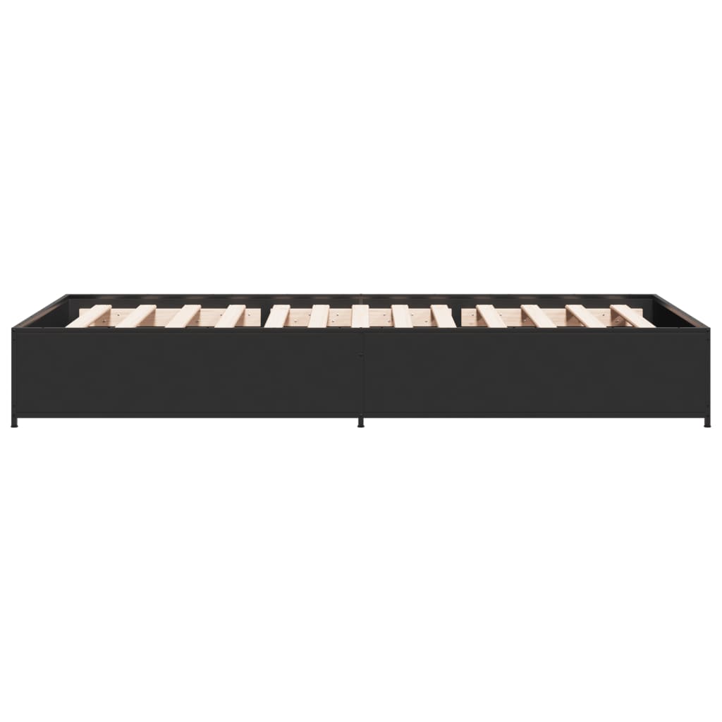 Giroletto Nero 75x190 cm in Legno Multistrato e Metallo | homemem39