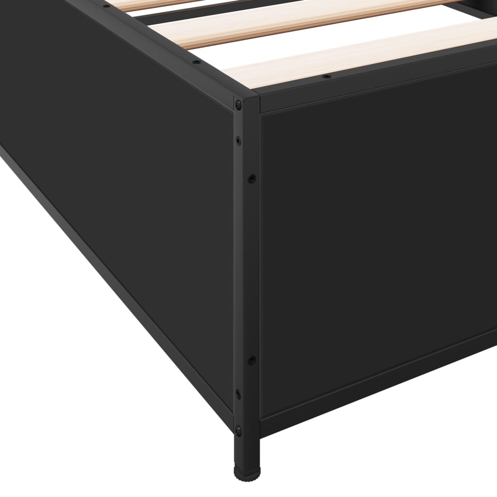 Giroletto Nero 75x190 cm in Legno Multistrato e Metallo | homemem39