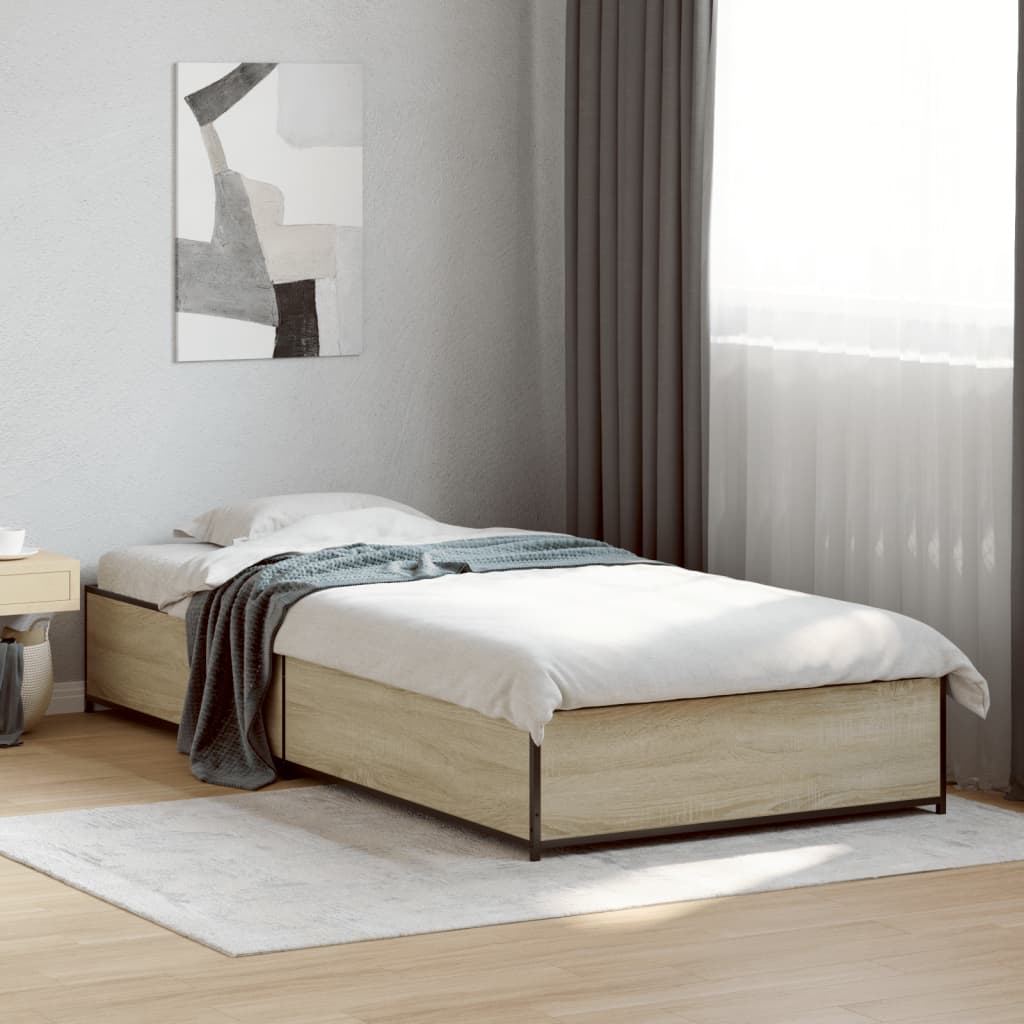 Giroletto Rovere Sonoma 75x190cm in Legno Multistrato e Metallo | homemem39