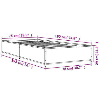 Giroletto Rovere Marrone 75x190 cm Legno Multistrato e Metallo | homemem39
