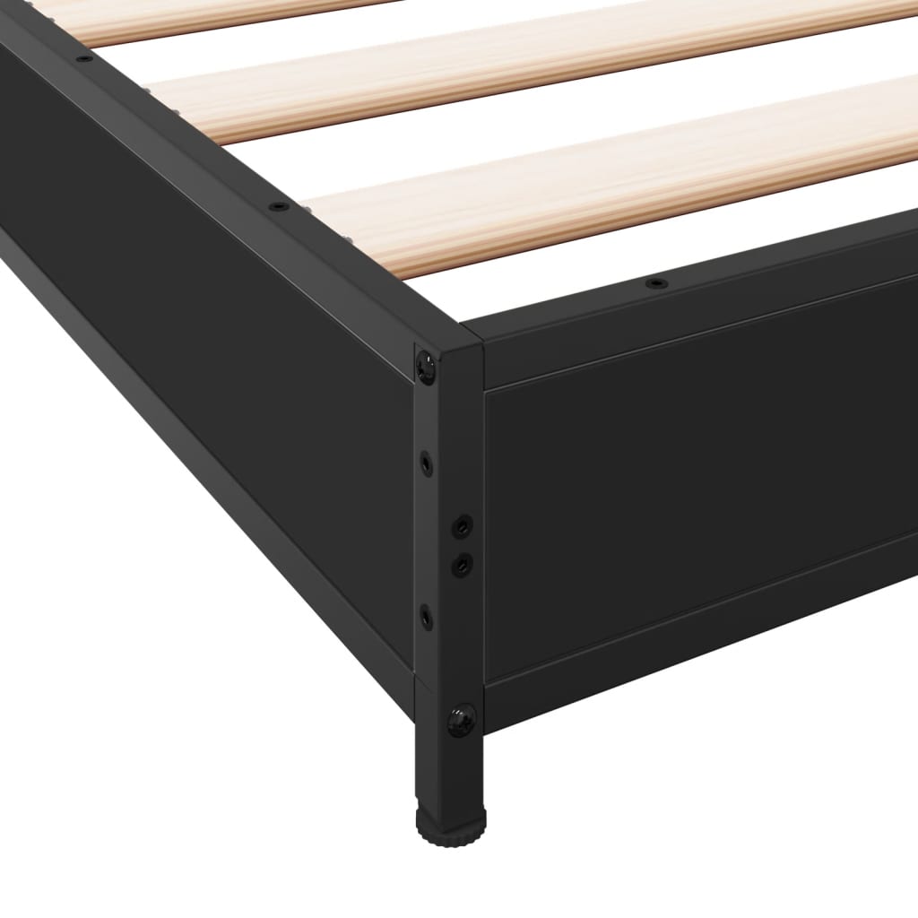 Giroletto Nero 135x190 cm in Legno Multistrato e Metallo | homemem39