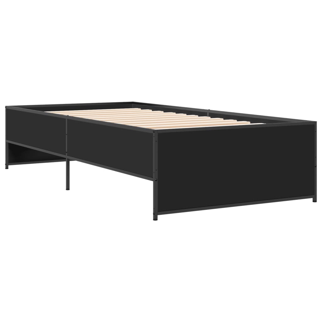 Giroletto Nero 100x200 cm in Legno Multistrato e Metallo | homemem39