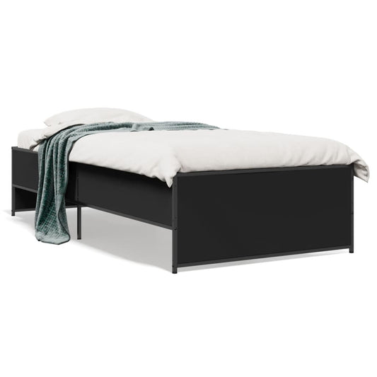 Giroletto Nero 100x200 cm in Legno Multistrato e Metallo | homemem39
