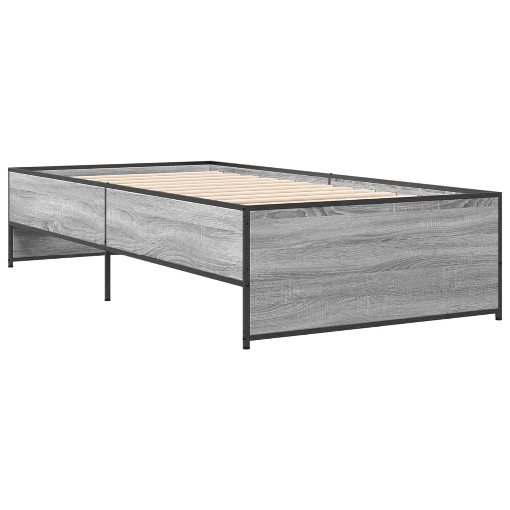 Giroletto Grigio Sonoma 100x200 cm Legno Multistrato e Metallo | homemem39