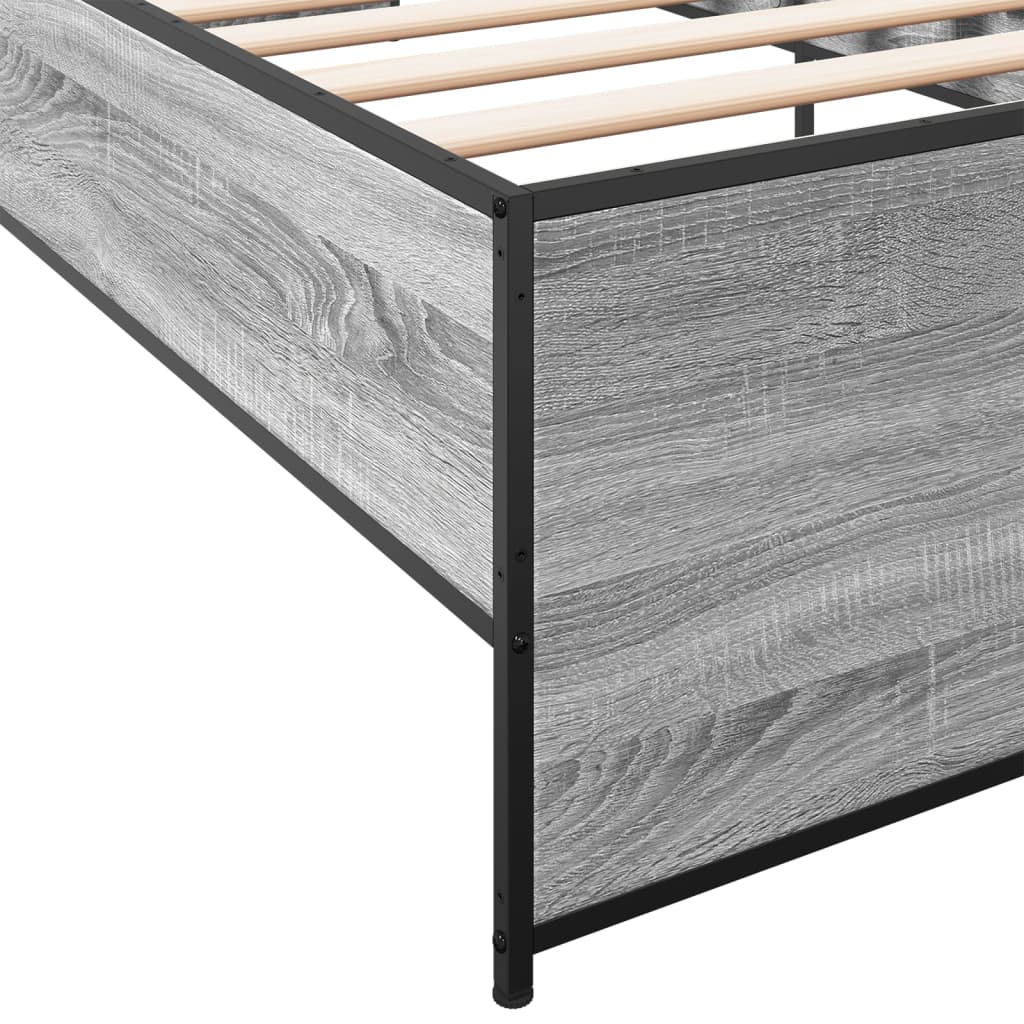 Giroletto Grigio Sonoma 100x200 cm Legno Multistrato e Metallo | homemem39