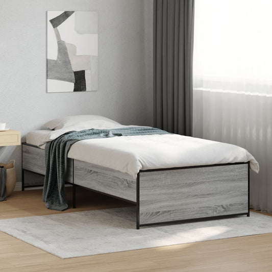 Giroletto Grigio Sonoma 100x200 cm Legno Multistrato e Metallo | homemem39