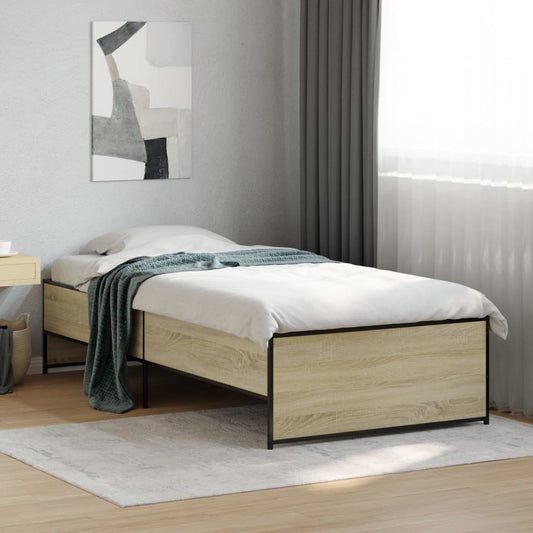 Giroletto Rovere Sonoma 90x200 cm Legno Multistrato e Metallo | homemem39