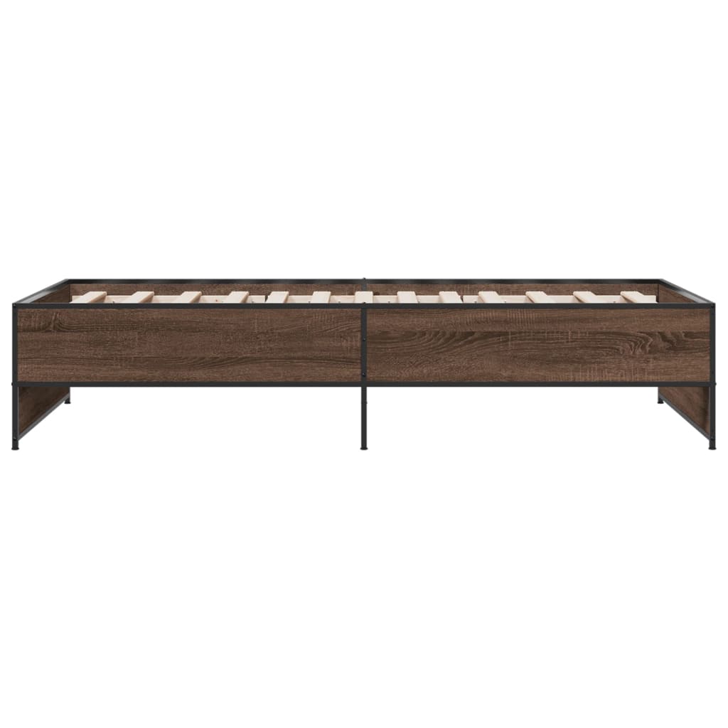 Giroletto Rovere Marrone 90x200 cm Legno Multistrato e Metallo | homemem39