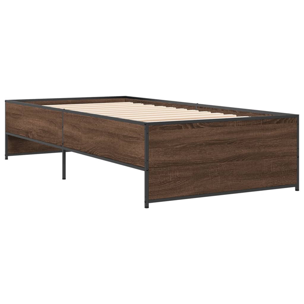 Giroletto Rovere Marrone 90x200 cm Legno Multistrato e Metallo | homemem39