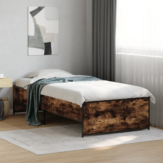 Giroletto Rovere Fumo 90x190 cm in Legno Multistrato e Metallo - homemem39