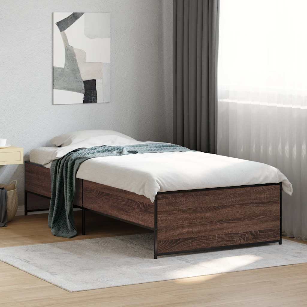 Giroletto Rovere Marrone 90x190 cm Legno Multistrato e Metallo | homemem39