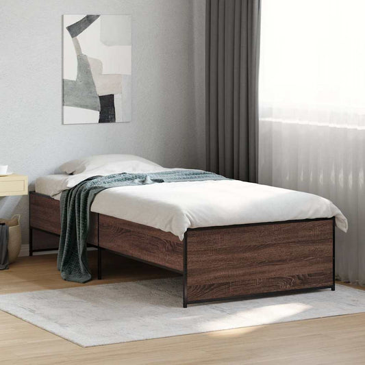 Giroletto Rovere Marrone 90x190 cm Legno Multistrato e Metallo | homemem39