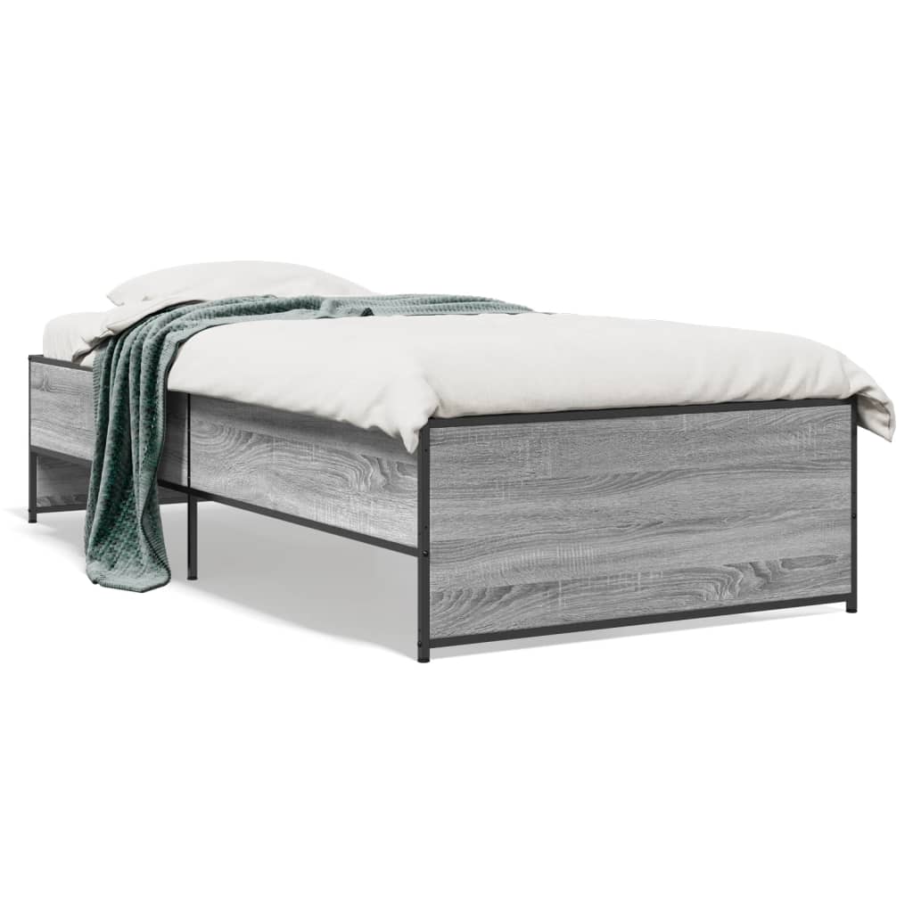 Giroletto Grigio Sonoma 75x190cm in Legno Multistrato e Metallo | homemem39