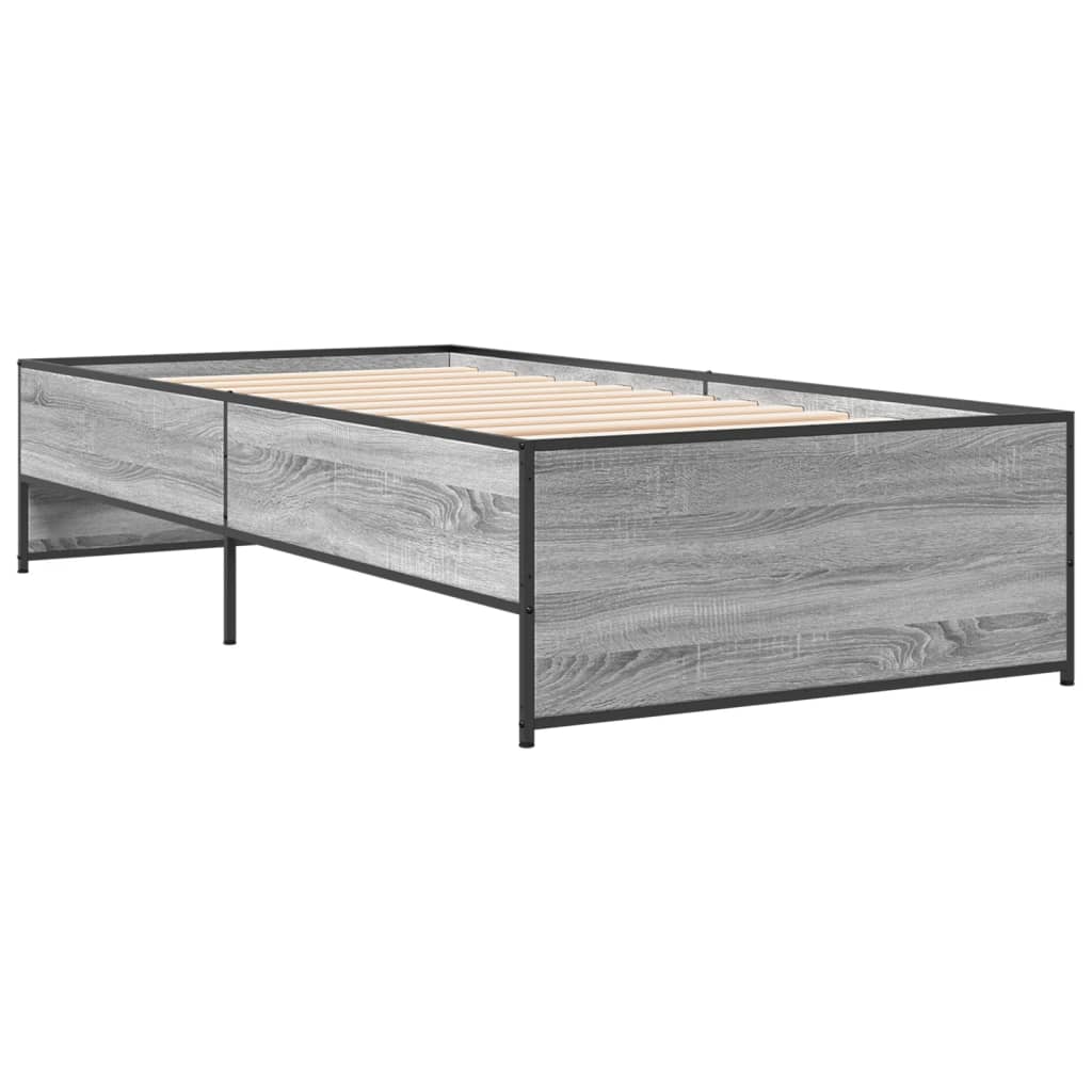 Giroletto Grigio Sonoma 75x190cm in Legno Multistrato e Metallo | homemem39