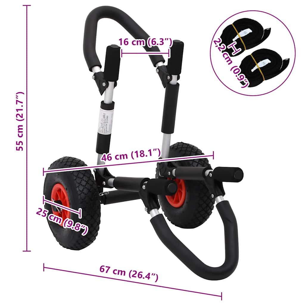 Carrello SUP per Tavola da Surf Pieghevole 45 kg in Alluminio - homemem39