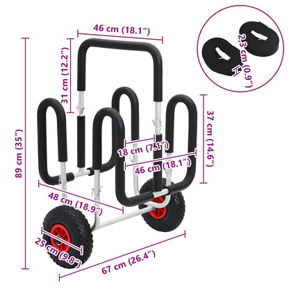 Carrello SUP per 2 Tavole da Surf 90 kg in Alluminio - homemem39