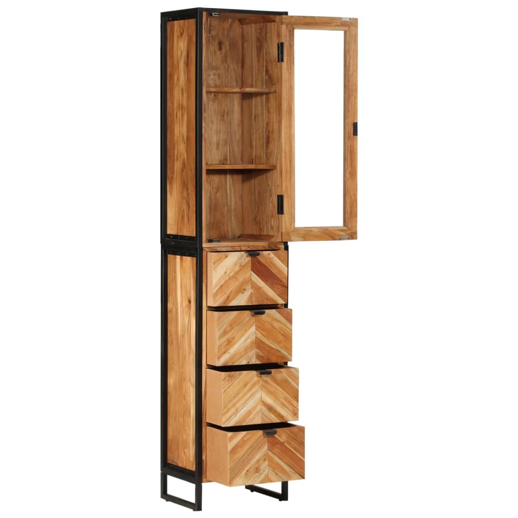 Mobile da Bagno 40x27x190 cm in Ferro e Legno Massello Acacia | homemem39