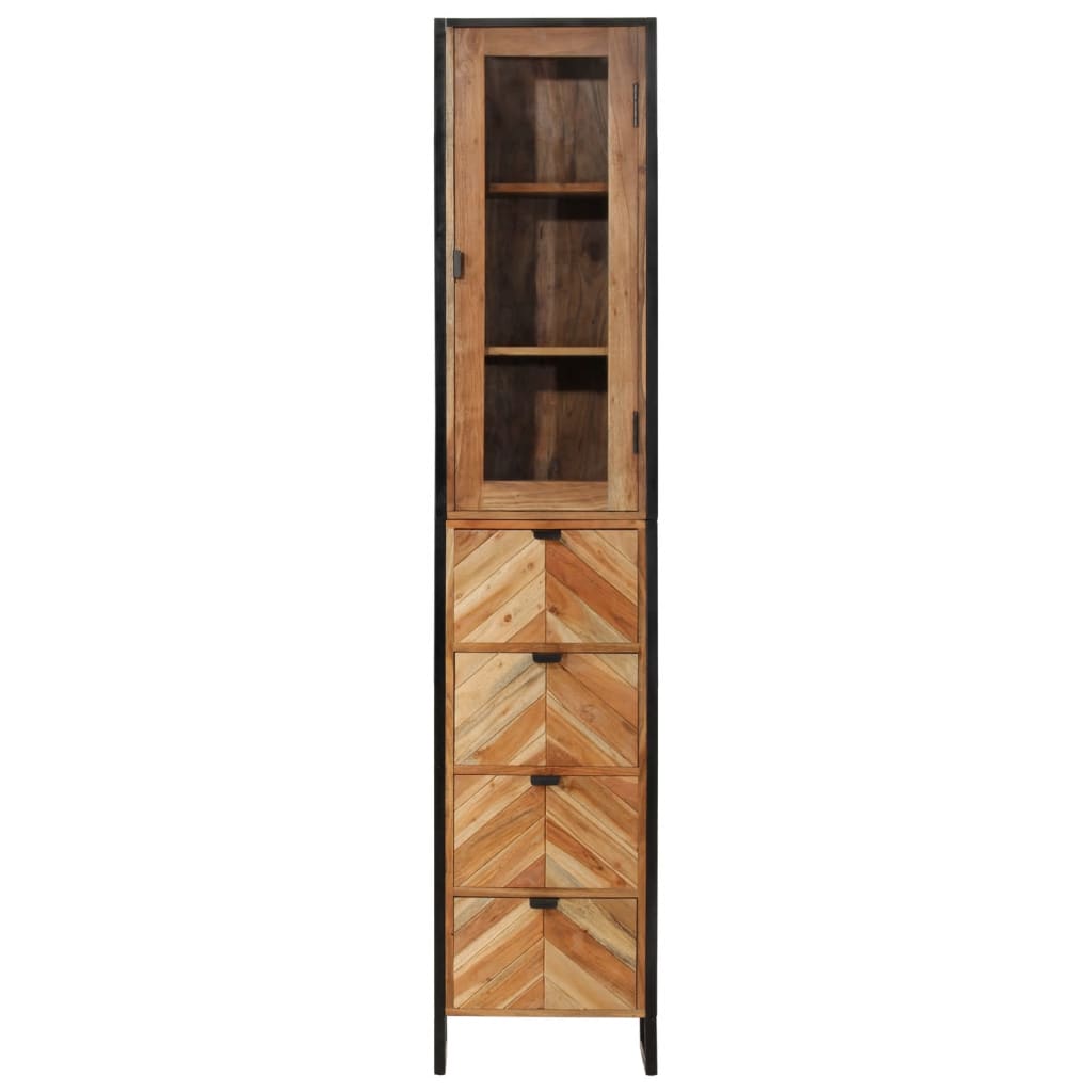 Mobile da Bagno 40x27x190 cm in Ferro e Legno Massello Acacia | homemem39
