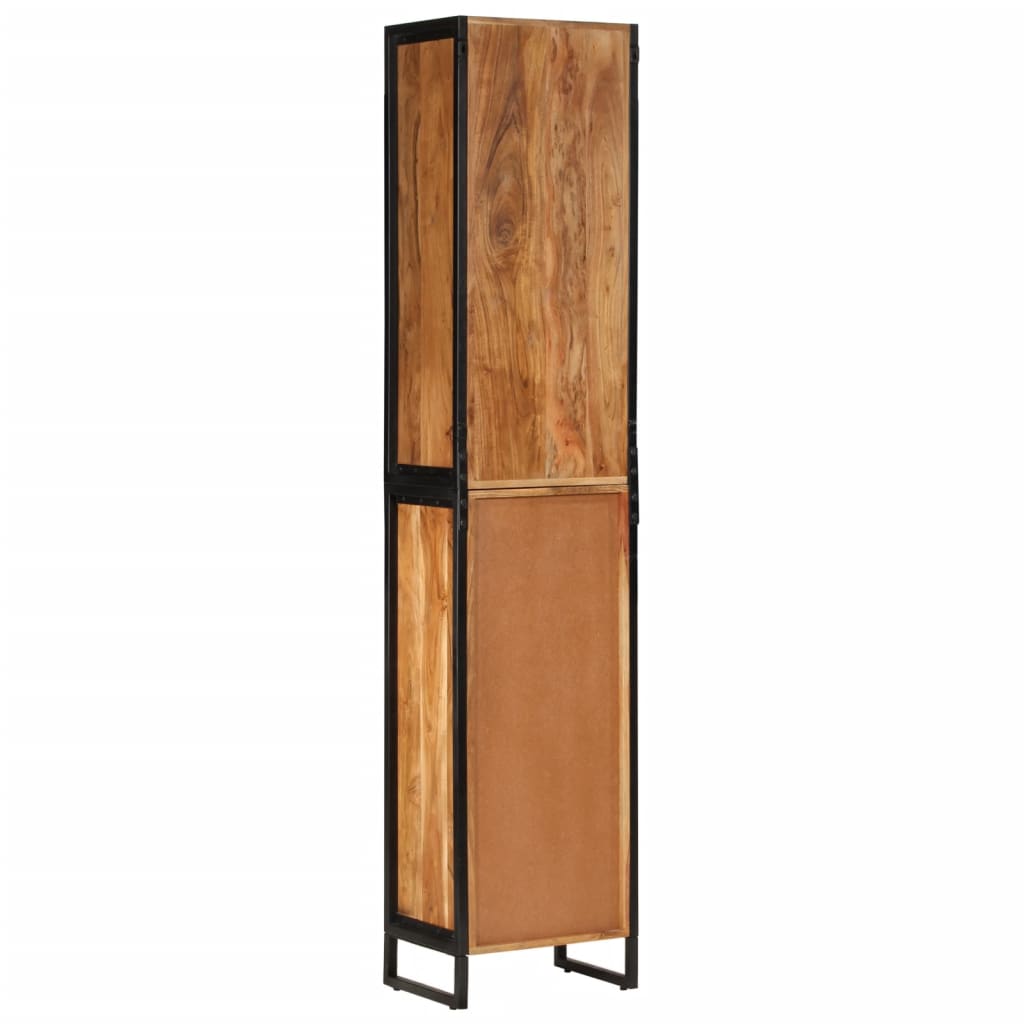 Mobile da Bagno 40x27x190 cm in Ferro e Legno Massello Acacia | homemem39