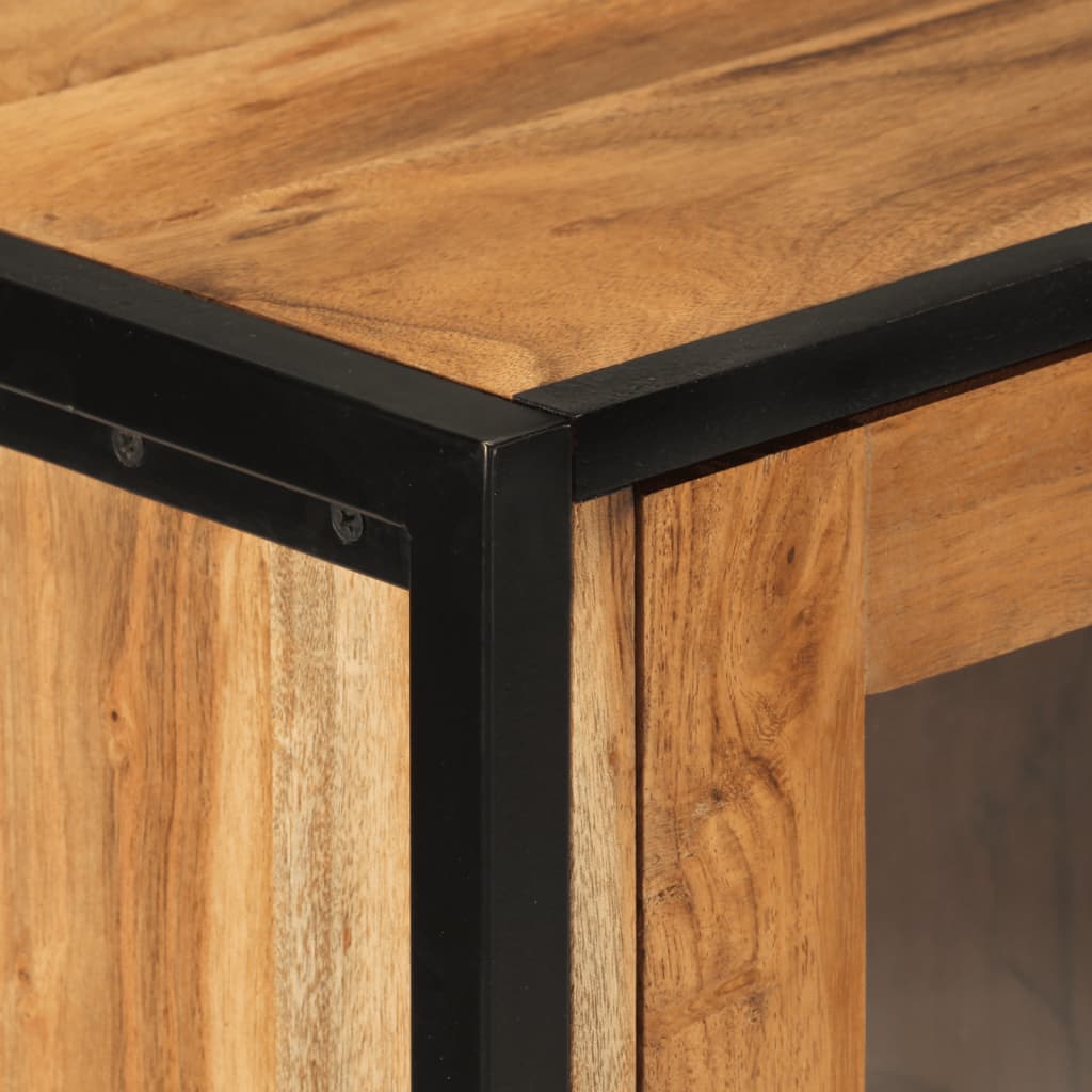Mobile da Bagno 40x27x190 cm in Ferro e Legno Massello Acacia | homemem39