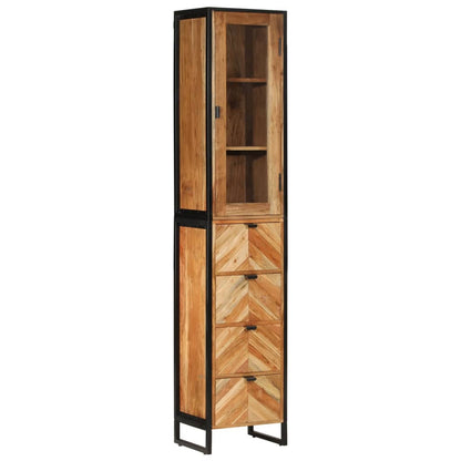 Set Mobili da Bagno 3 pz in Ferro e Legno Massello di Acacia | homemem39