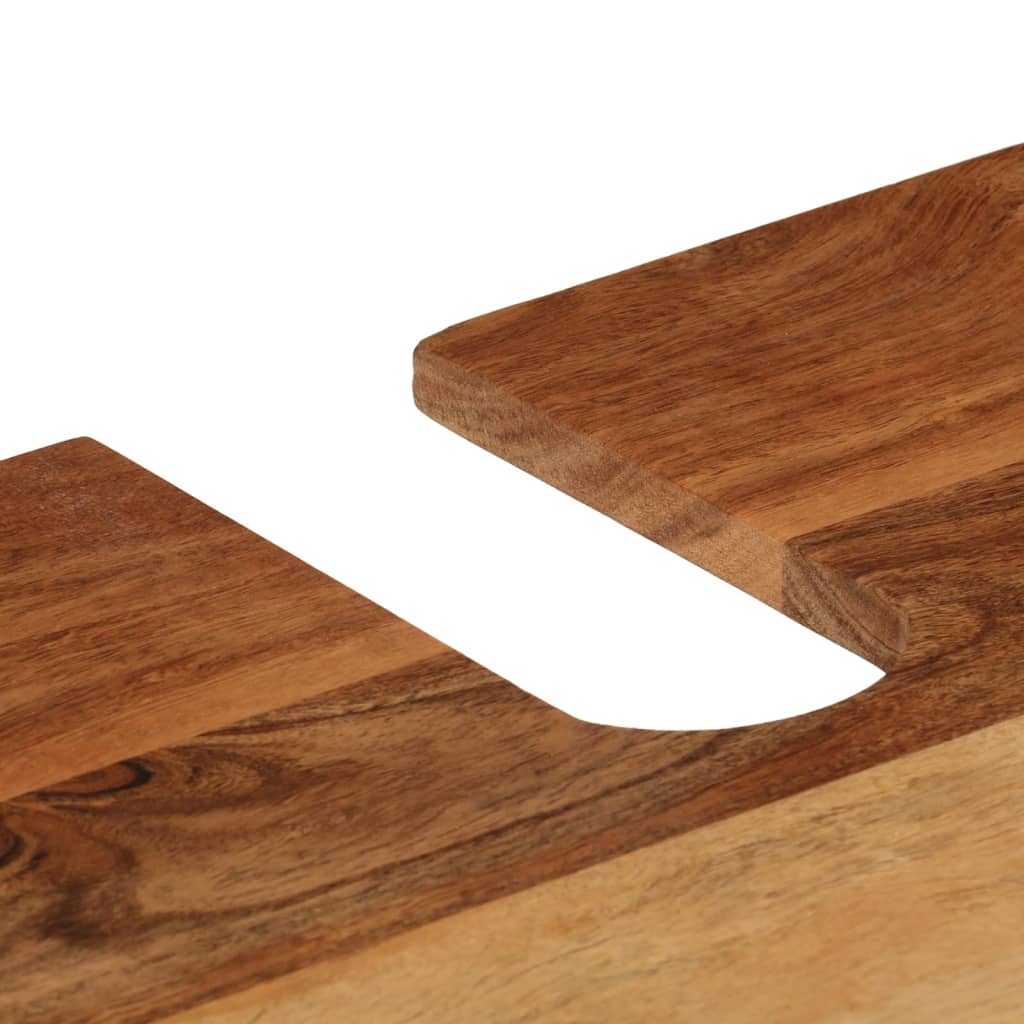 Set Mobili da Bagno 3 pz in Ferro e Legno Massello di Acacia | homemem39