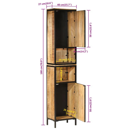 Mobile da Bagno 40x27x180 cm in Ferro e Legno Massello di Mango | homemem39