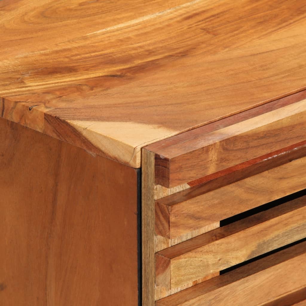 Credenze 2 pz 60x34x75 cm in Legno Massello di Acacia