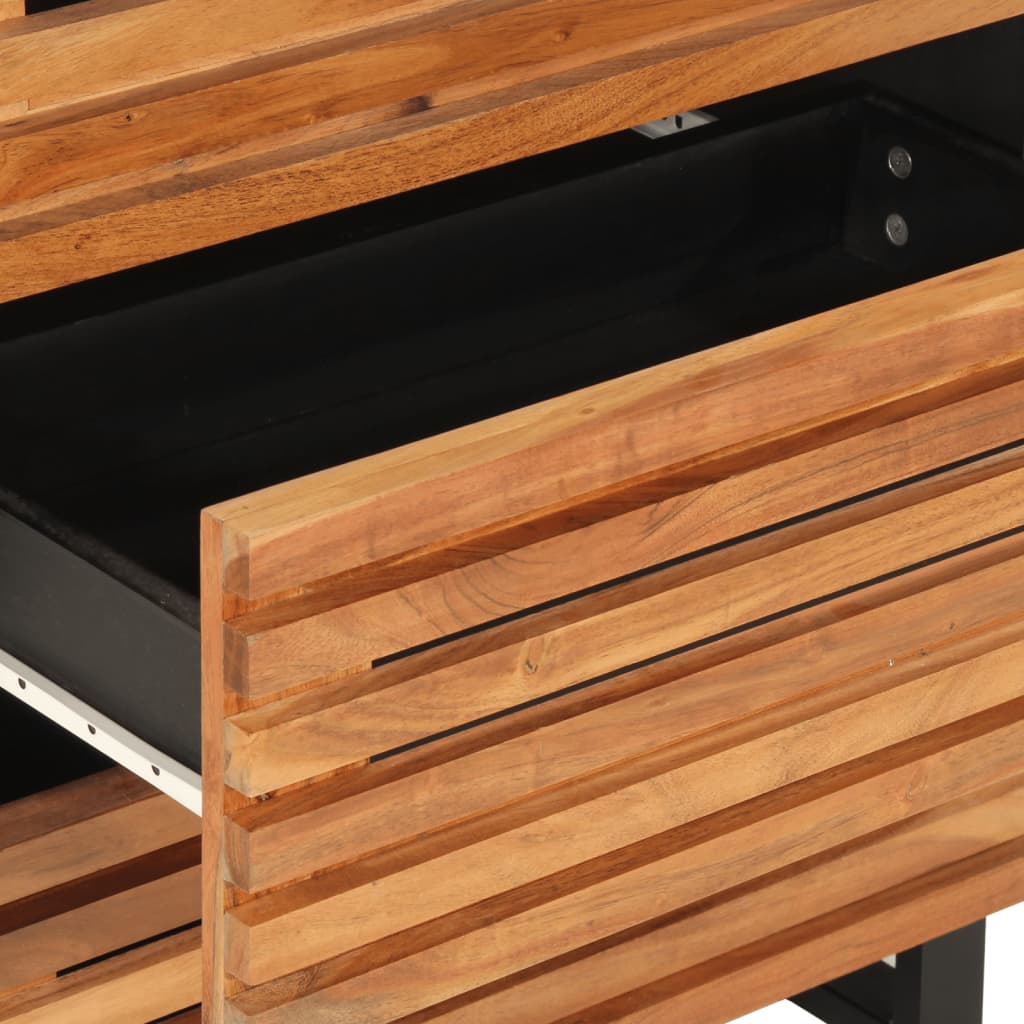 Credenze 2 pz 60x34x75 cm in Legno Massello di Acacia