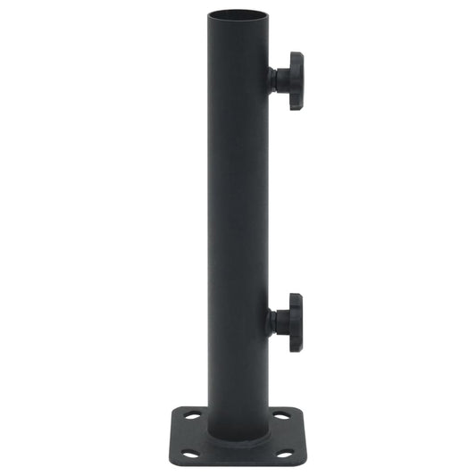 Base per Ombrellone per Palo da Ø32/34/38 mm Nero Opaco Acciaio - homemem39