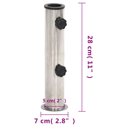 Base per Ombrellone per Palo da Ø38/48 mm Argento Acciaio Inox - homemem39