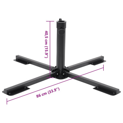 Base Pieghevole Ombrellone Palo Ø38/48 mm Nero Lucido Acciaio | homemem39