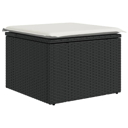 Set Divani da Giardino 10pz con Cuscini in Polyrattan Nero - homemem39