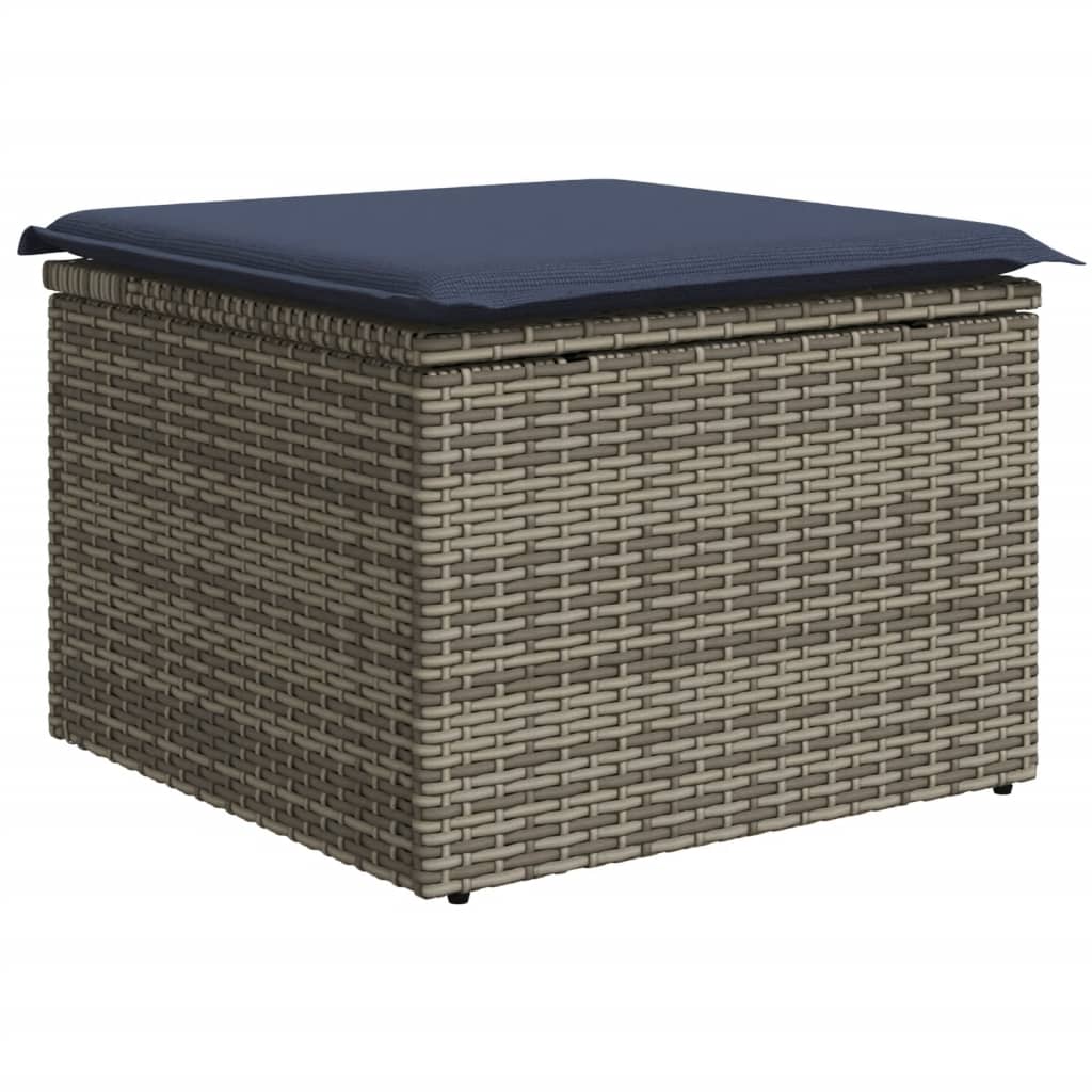 Set Divano da Giardino 10 pz con Cuscini Grigio in Polyrattan | homemem39