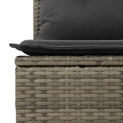 Set Divano Giardino 10 pz con Cuscini Grigio Chiaro Polyrattan | homemem39