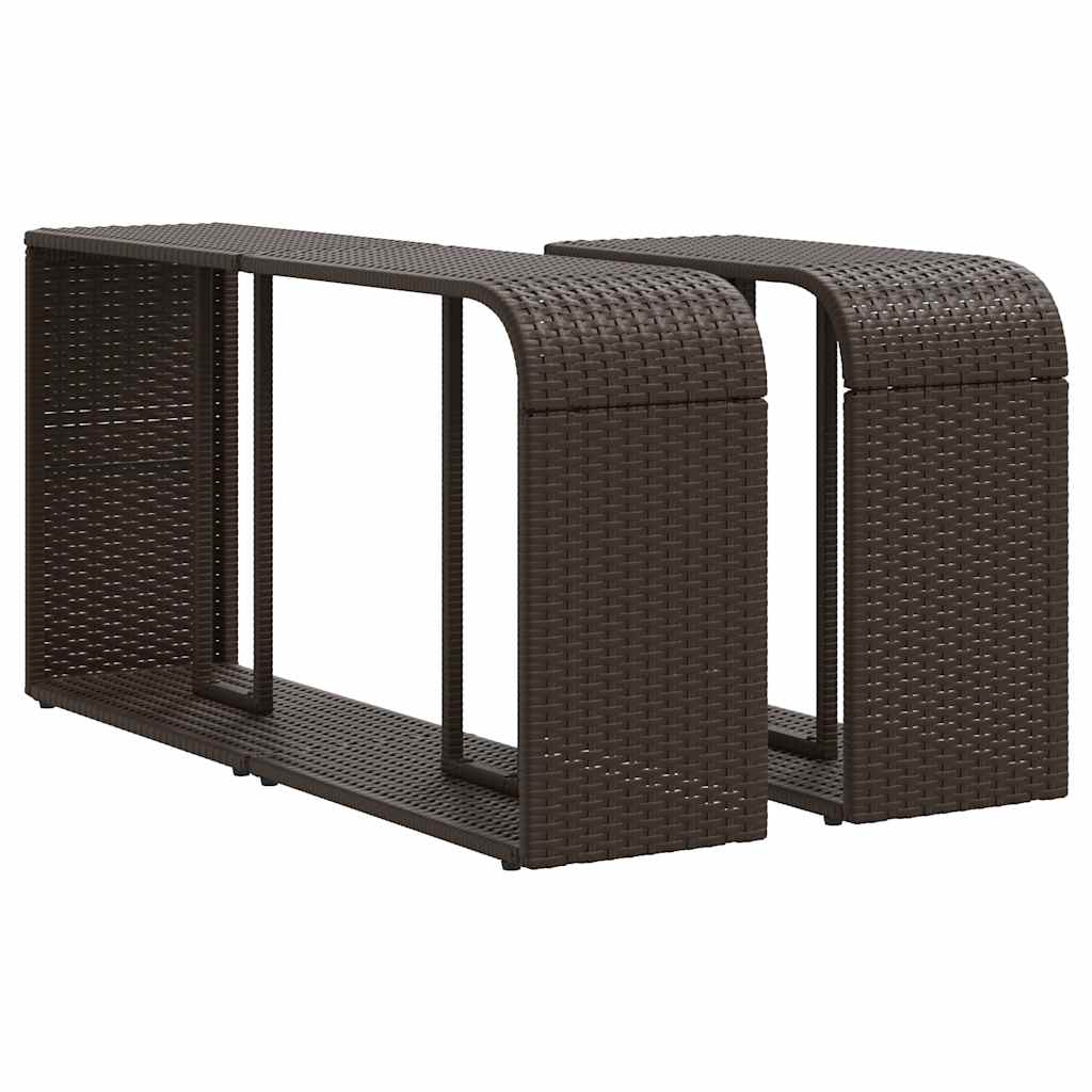 Set Divani da Giardino 10 pz con Cuscini Marrone in Polyrattan | homemem39