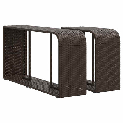 Set Divani da Giardino 10 pz con Cuscini Marrone in Polyrattan | homemem39