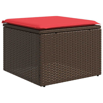 Set Divani da Giardino 10 pz con Cuscini Marrone in Polyrattan | homemem39