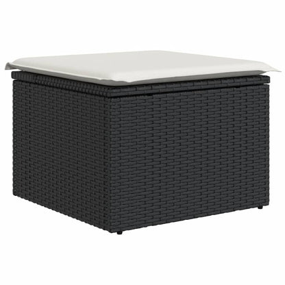 Set Divani da Giardino 11 pz con Cuscini in Polyrattan Nero | homemem39