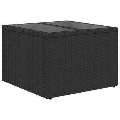 Set Divani da Giardino 11 pz con Cuscini in Polyrattan Nero | homemem39