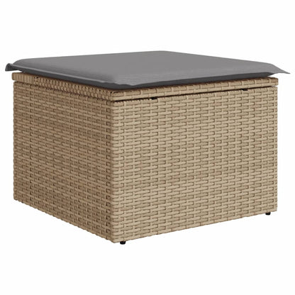 Set Divani da Giardino 11 pz con Cuscini Beige in Polyrattan - homemem39
