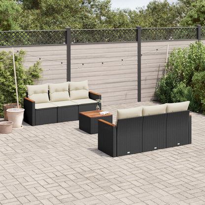 Set Divani da Giardino con Cuscini 7pz Nero Polyrattan - homemem39