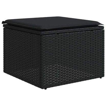 Set Divani da Giardino 4 pz con Cuscini Nero in Polyrattan | homemem39