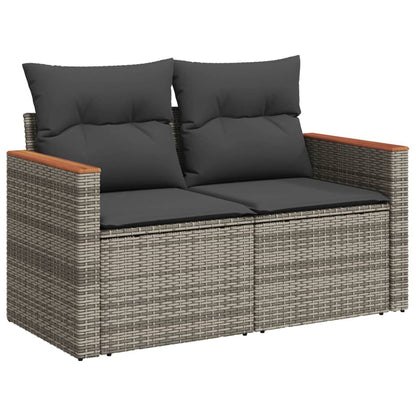 Set Divano da Giardino 5 pz con Cuscini Grigio in Polyrattan - homemem39