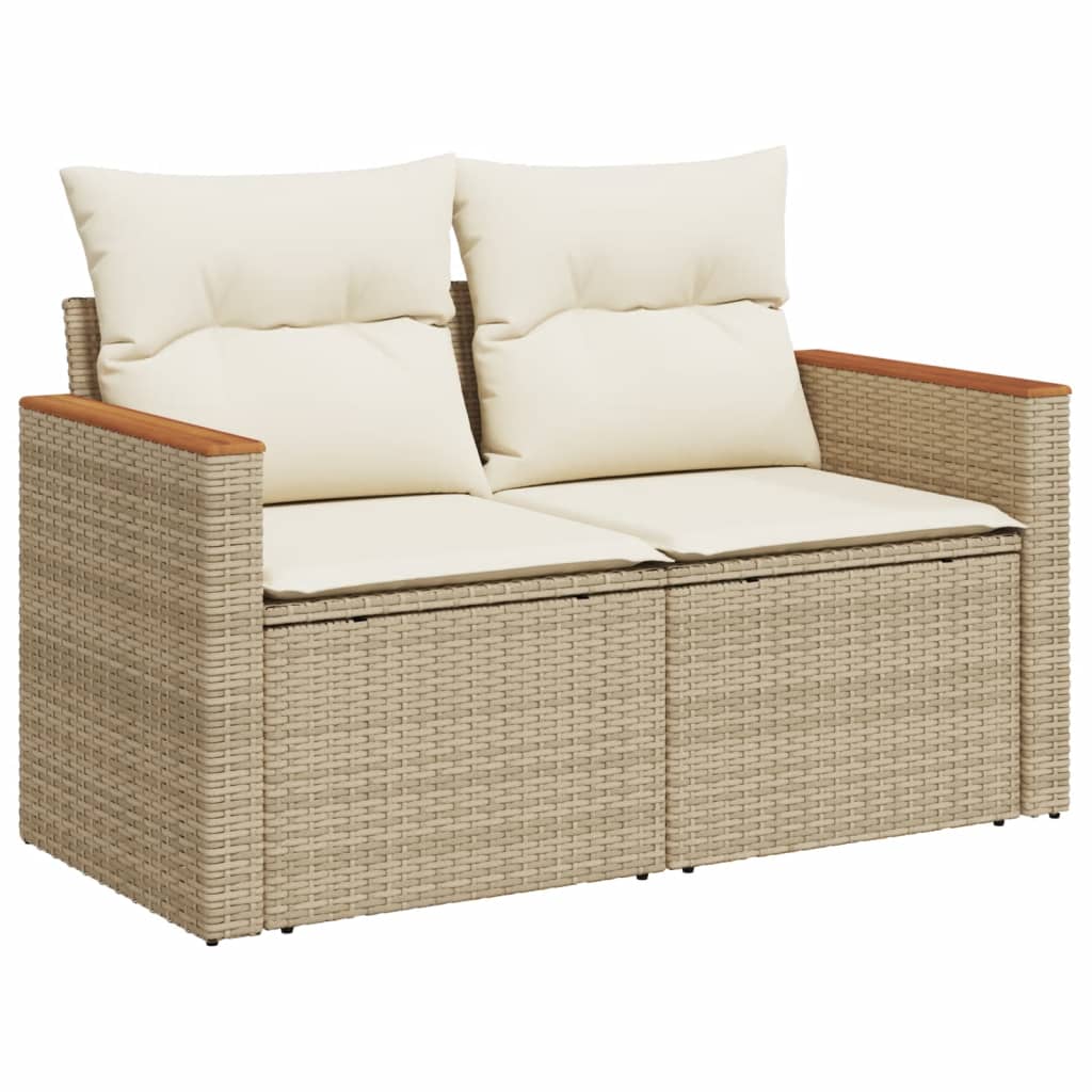 Set Divano da Giardino 6 pz con Cuscini Beige in Polyrattan - homemem39